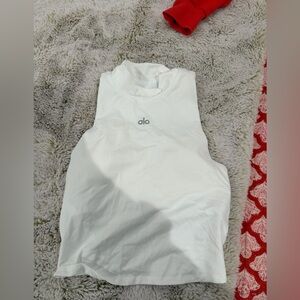 Alo women’s white hick neck workout top